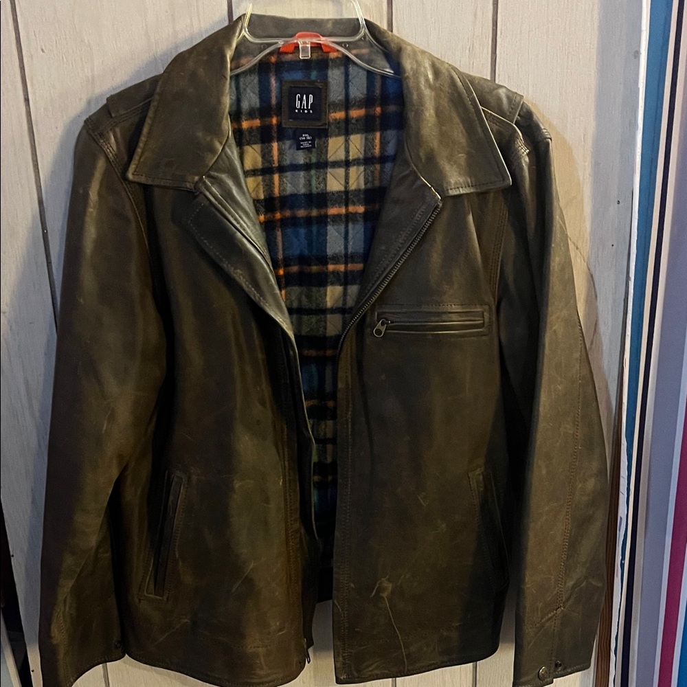 GAP Kids Distressed Real leather jacket